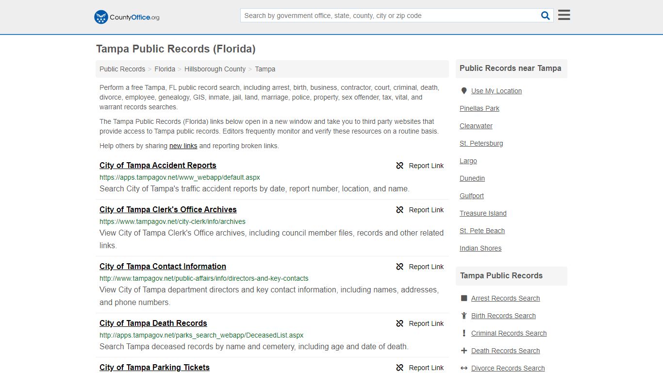 Public Records - Tampa, FL (Business, Criminal, GIS ...